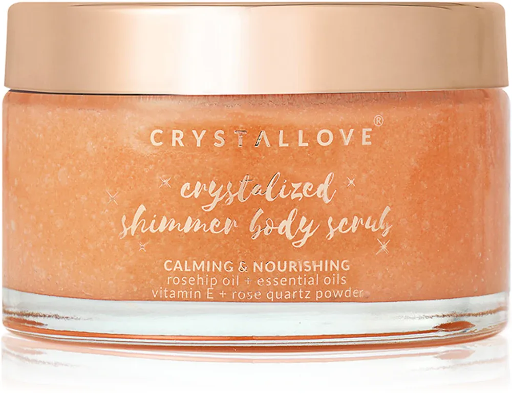 Скраб для тела Crystallove Rose Quartz Shimmer Body Scrub отшелушивающий, смягчающий, 200 г
