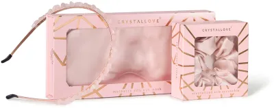 Набор аксессуаров для волос Crystallove Rose Silk Set шёлковый, подарочный, 3 шт