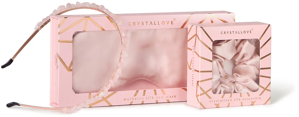 Набор аксессуаров для волос Crystallove Rose Silk Set шёлковый, подарочный, 3 шт