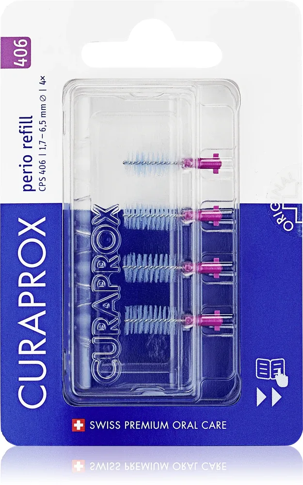 Щётки межзубные Curaprox CPS 406 Perio, для больших промежутков, 4 шт