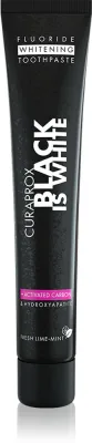 Зубная паста отбеливающая Curaprox Black is White, с активным углём и гидроксиапатитом, 90 мл smak Fresh Lime-Mint