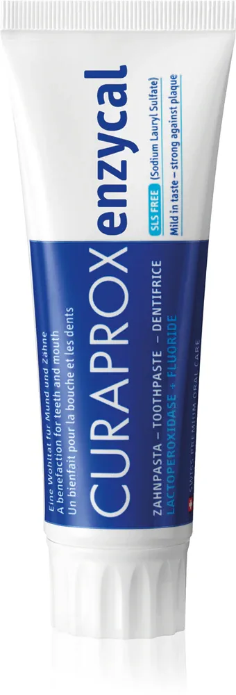 Зубная паста Curaprox Enzycal 950 с фторидом натрия, для всей семьи, 75 мл 950 ppm