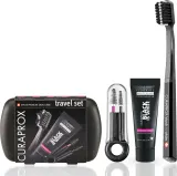Набор для гигиены полости рта Curaprox Travel Set Black is White, дорожный, складная щётка и паста — фото 1