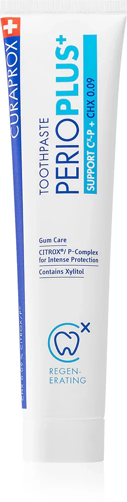 Зубная паста Curaprox Perio Plus+ Support 0.09 CHX с хлоргексидином, для дёсен, 75 мл