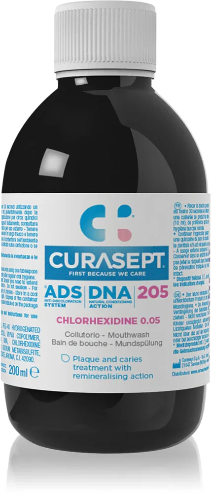 Ополаскиватель для полости рта Curasept ADS DNA 205 с хлоргексидином и фторидом натрия, 200 мл