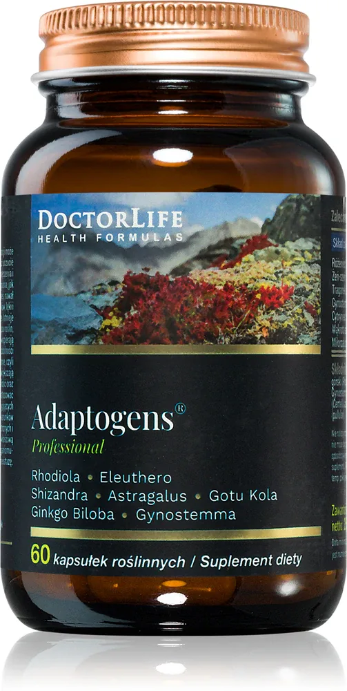 Биологически активная добавка Doctor Life Adaptogens Professional с 7 адаптогенами, для выносливости, 60 капсул