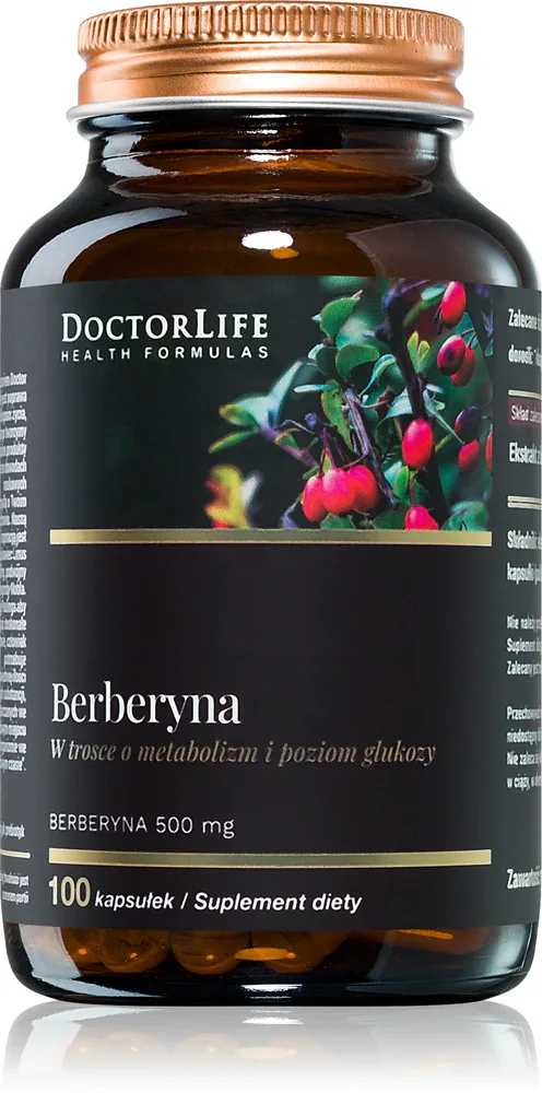 Биологически активная добавка Doctor Life Berberyna с берберином, для уровня глюкозы, 100 капсул
