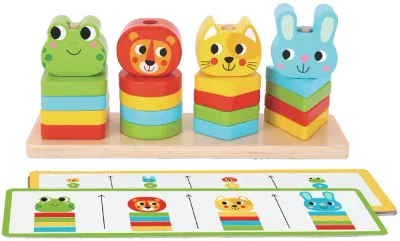 Игрушка деревянная 2Kids Toys Wooden Activity Toy Friends развивающая, сенсорная, 27 шт 18 m+