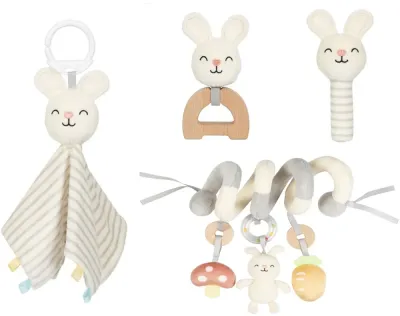 Набор для новорождённого eliNeli Gift Set 4 in 1 подарочный, с мягкой игрушкой, 1 шт Bunny