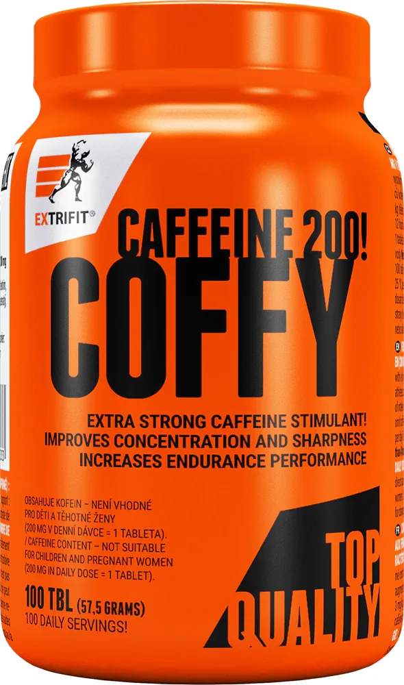 Добавка с кофеином Extrifit Coffy 200 mg в таблетках, предтренировочная, 100 шт