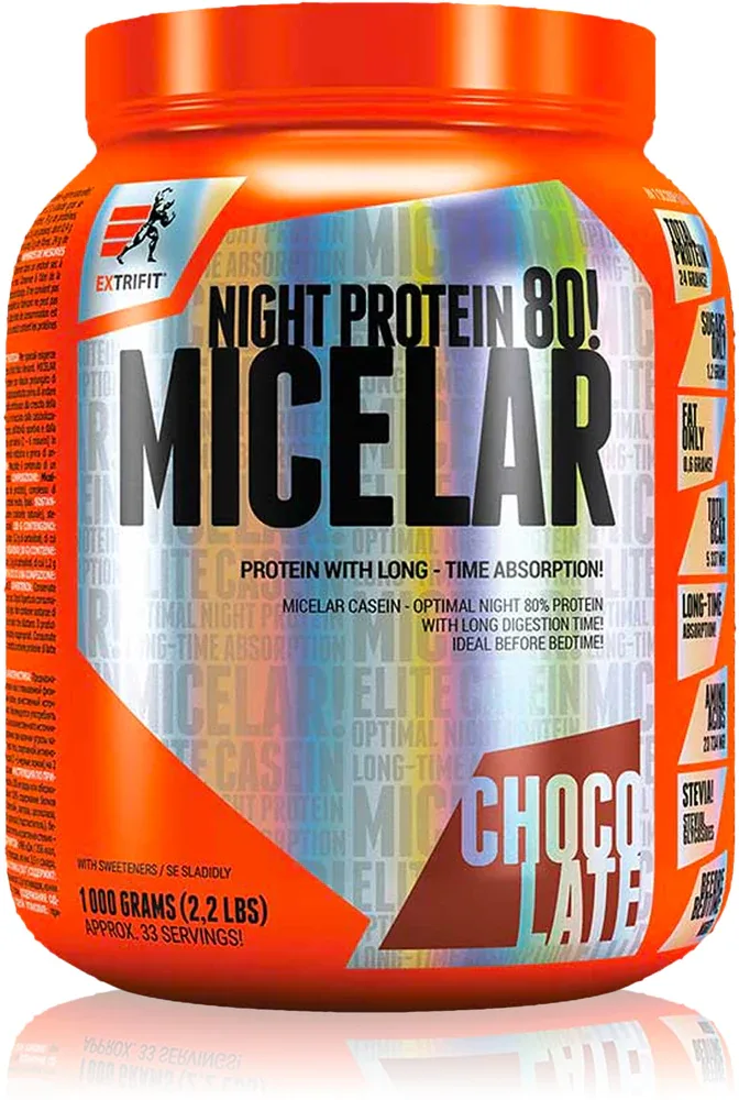 Мицеллярный казеин Extrifit Micelar Casein в порошке, белок для вечернего приёма, 1000 г
