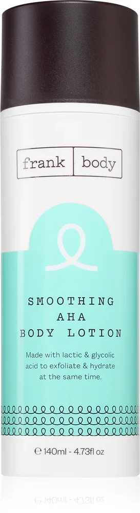 Молочко для тела Frank Body Smoothing AHA с кислотами AHA, отшелушивающее, 140 мл