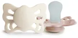 Соска-пустышка FRIGG Butterfly Size 1:0-6 months из силикона, ортодонтической формы, 2 шт Cream/Blush — фото 1