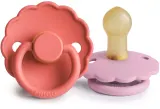 Соска-пустышка FRIGG Daisy Size 1:0-6 months из каучука, ортодонтической формы, 2 шт Blush/Cotton candy — фото 1