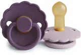 Соска-пустышка FRIGG Daisy Size 2:6-18 months из каучука, мягкая, 2 шт Violet Dream/Soft Lilac — фото 1