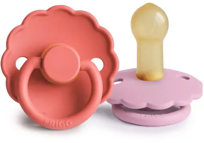 Соска-пустышка FRIGG Daisy Size 2:6-18 months из каучука, мягкая, 2 шт Poppy/Lupine