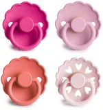 Пустышки FRIGG Round Latex Rosy Romance латексные, симметричные, 4 шт Size 1 — фото 1