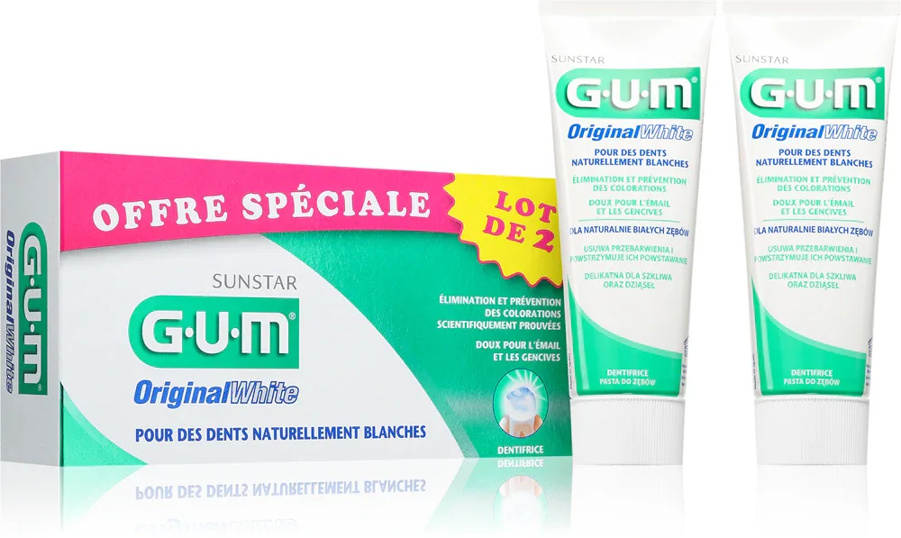 Зубная паста G.U.M Original White Toothpaste отбеливающая, для ежедневного ухода, 2 шт 75 мл