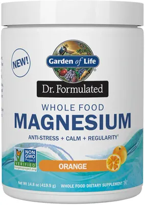 Магний в порошке Garden of Life Dr. Formulated Magnesium/Orange со вкусом апельсина, с пробиотиками