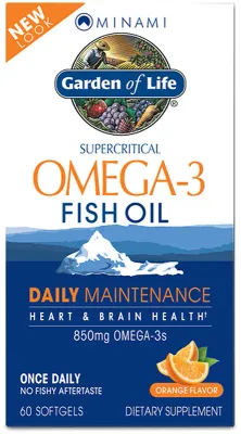 Омега-3 в капсулах Garden of Life Minami Omega-3 Fish Oil 850 мг, из рыбьего жира, 60 капсул smak Orange