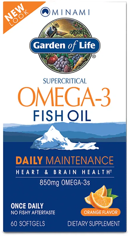 Омега-3 в капсулах Garden of Life Minami Omega-3 Fish Oil 850 мг, из рыбьего жира, 60 капсул smak Orange