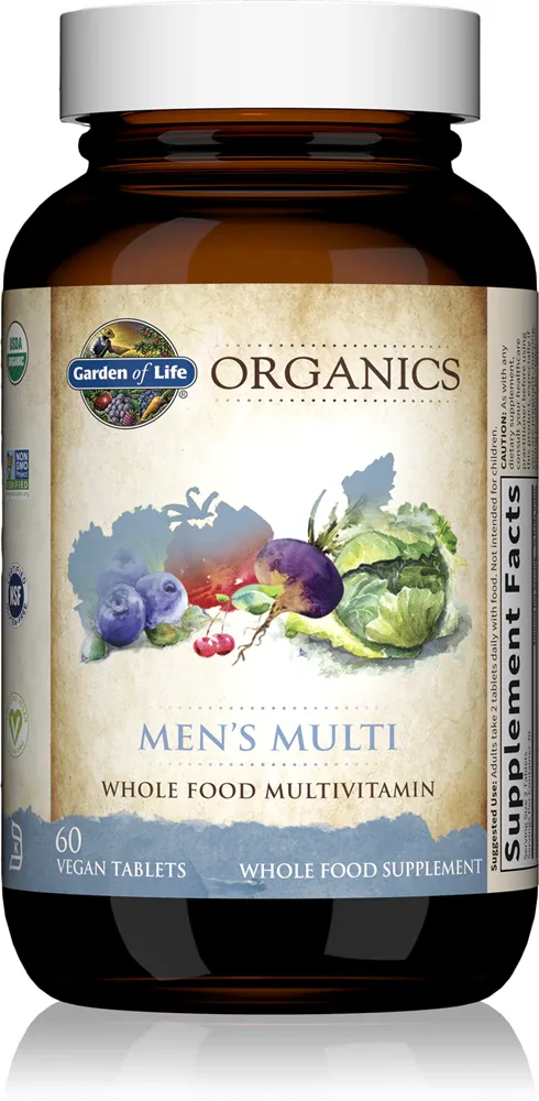 Мультивитамины для мужчин Garden of Life Organics Men’s Multi с защитой клеток от окислительного стресса, 60 таблеток