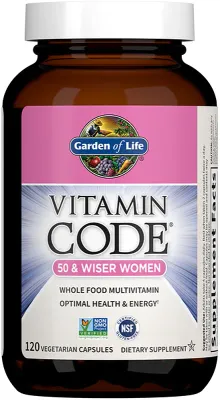 Мультивитамины для женщин Garden of Life RAW Vitamin Code 50 Wiser Women после 50 лет, 120 капсул