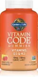 Пастилки жевательные Garden of Life Vitamin Code Gummies Vitamins D3 K2 с витаминами D3 и K2, малина и лимон, 45 шт smak Raspberry Lemon — фото 1