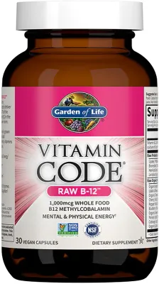 Витамин B12 в капсулах Garden of Life Vitamin Code RAW Vitamin B12 1000 мкг, 30 капсул