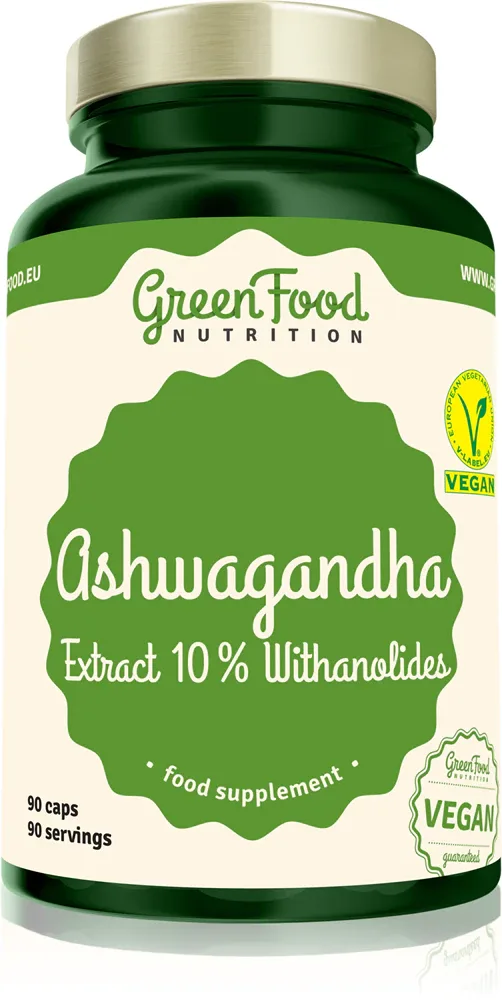 Добавка пищевая GreenFood Nutrition Ashwagandha Extract 10 % Withanolides адаптоген, с экстрактом корня ашваганды, 102 г
