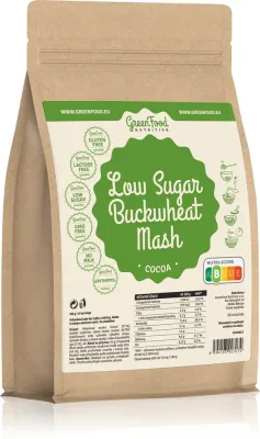 Каша гречневая GreenFood Nutrition Low Sugar Buckwheat Mash протеиновая, с низким содержанием сахара, вкус какао, 500 г smak Cocoa