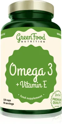 Добавка пищевая GreenFood Nutrition Omega 3 + Vitamin E с рыбьим жиром, в капсулах, 200 г