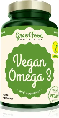 Добавка пищевая GreenFood Nutrition Vegan Omega 3 с омега-3 из льняного семени, в капсулах, 98 г