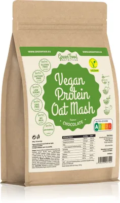 Каша овсяная GreenFood Nutrition Vegan Protein Oat Mash протеиновая, с низким содержанием сахара, вкус шоколада, 500 г smak Chocolate