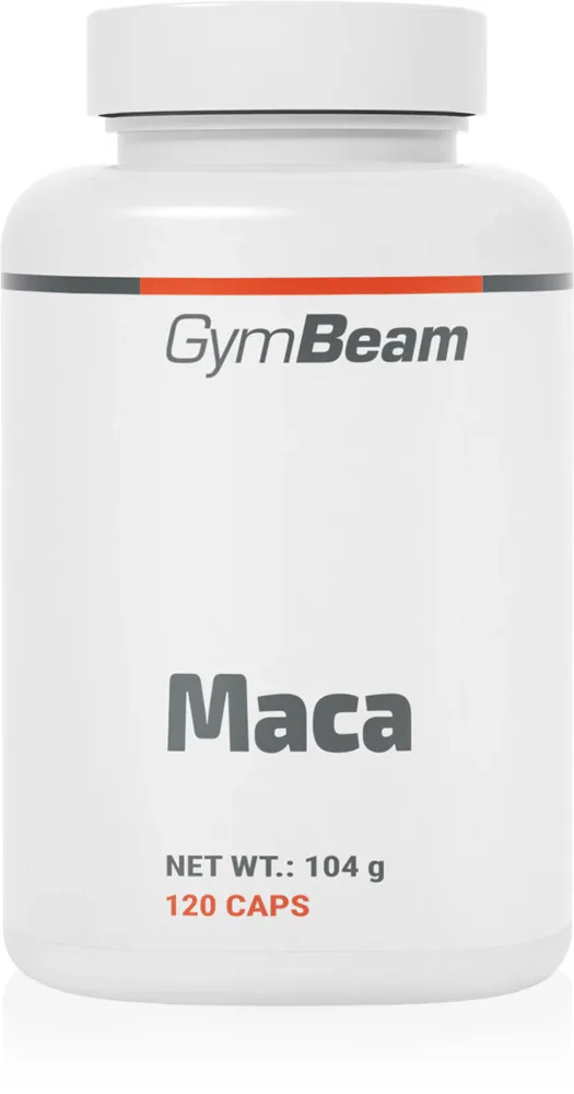 Мака перуанская в капсулах GymBeam Maca адаптоген, при стрессе и нагрузках, 104 г