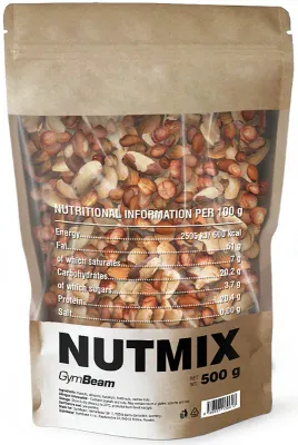 Смесь орехов GymBeam Nutmix миндаль, фундук, кешью, арахис, 500 г