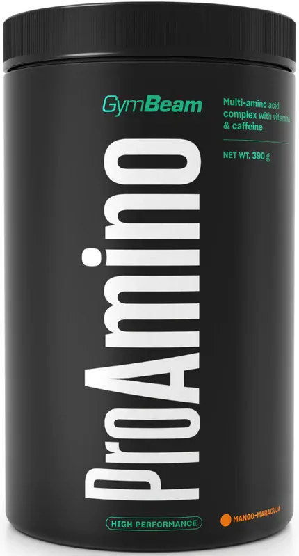Аминокислотный комплекс в порошке GymBeam ProAMINO 9 аминокислот, с витаминами и кофеином, 390 г smak Mango & Maracuja