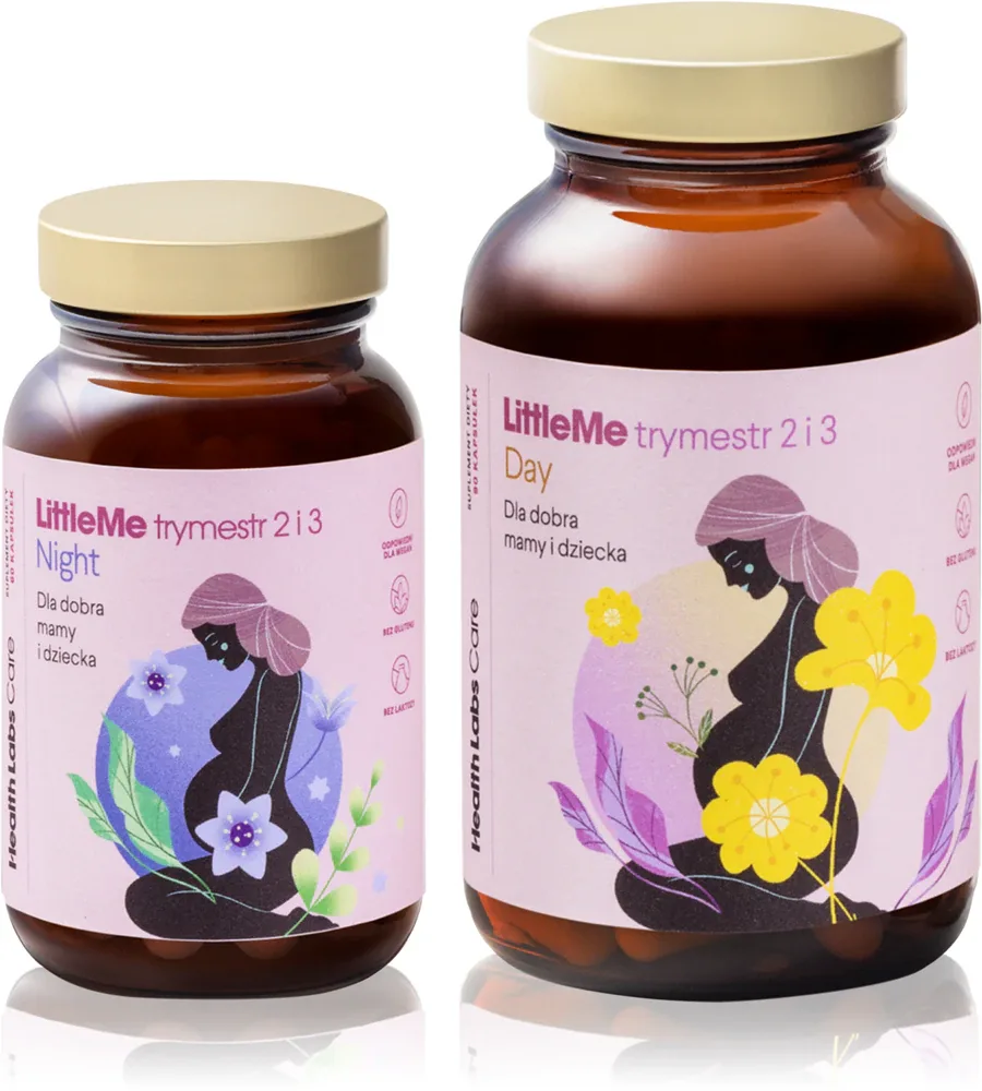 Добавка к пище Health Labs Care LittleMe 2 and 3 trimester для 2 и 3 триместра, набор день и ночь, 150 капсул