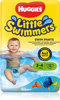 Подгузники для плавания Huggies Little Swimmers 3-4 одноразовые, для детей 7-15 кг, 12 шт 7-15 кг