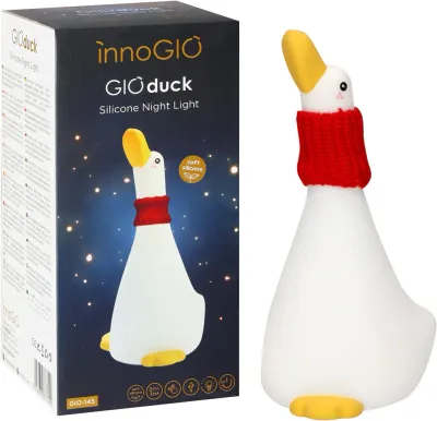 Ночник детский innoGIO GIOduck силиконовый, с пультом и сенсорным управлением, 1 шт