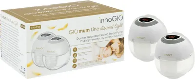 Молокоотсос электрический двойной innoGIO GIOmum Line Discreet Light Double беспроводной, с подсветкой, 1 шт
