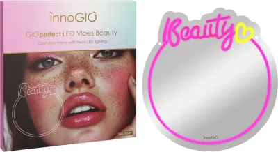 Зеркало косметическое innoGIO Vibes Beauty GIO-759BY с регулировкой яркости подсветки, 1 шт 32,5 cm x 34cm x 1cm
