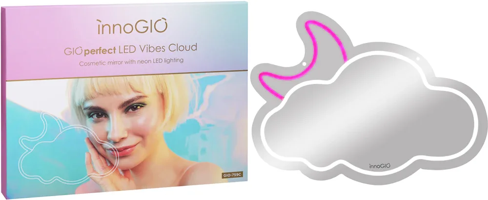 Зеркало косметическое innoGIO Vibes Cloud GIO-759C для макияжа, 1 шт 41cm x 28cm x 1cm