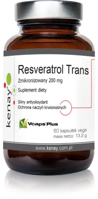 Добавка к пище Kenay Resveratrol trans zmikronizowany 200 mg, 60 капсул