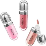 Набор блесков для губ KIKO Milano Glossy Lip Set Mini, 3 оттенка по 3,5 мл, с высоким блеском opakowanie mini — фото 4