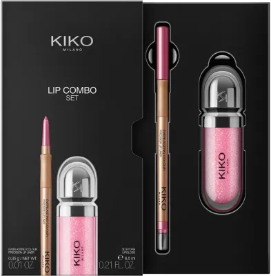 Набор для губ подарочный KIKO Milano Lip Combo, блеск и карандаш для губ, розовый
