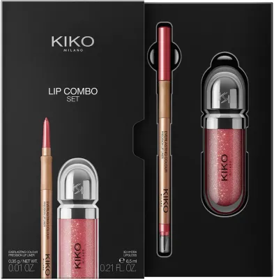 Набор для губ подарочный KIKO Milano Lip Combo, блеск и карандаш для губ, розовый