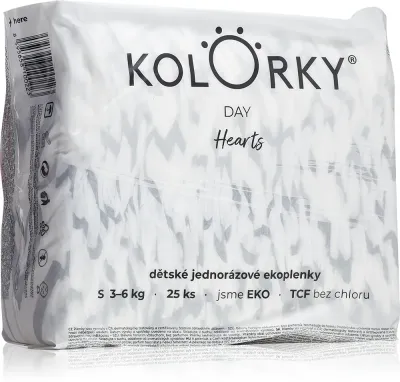 Подгузники детские Kolorky Day Hearts эко, биоразлагаемые материалы, 25 шт