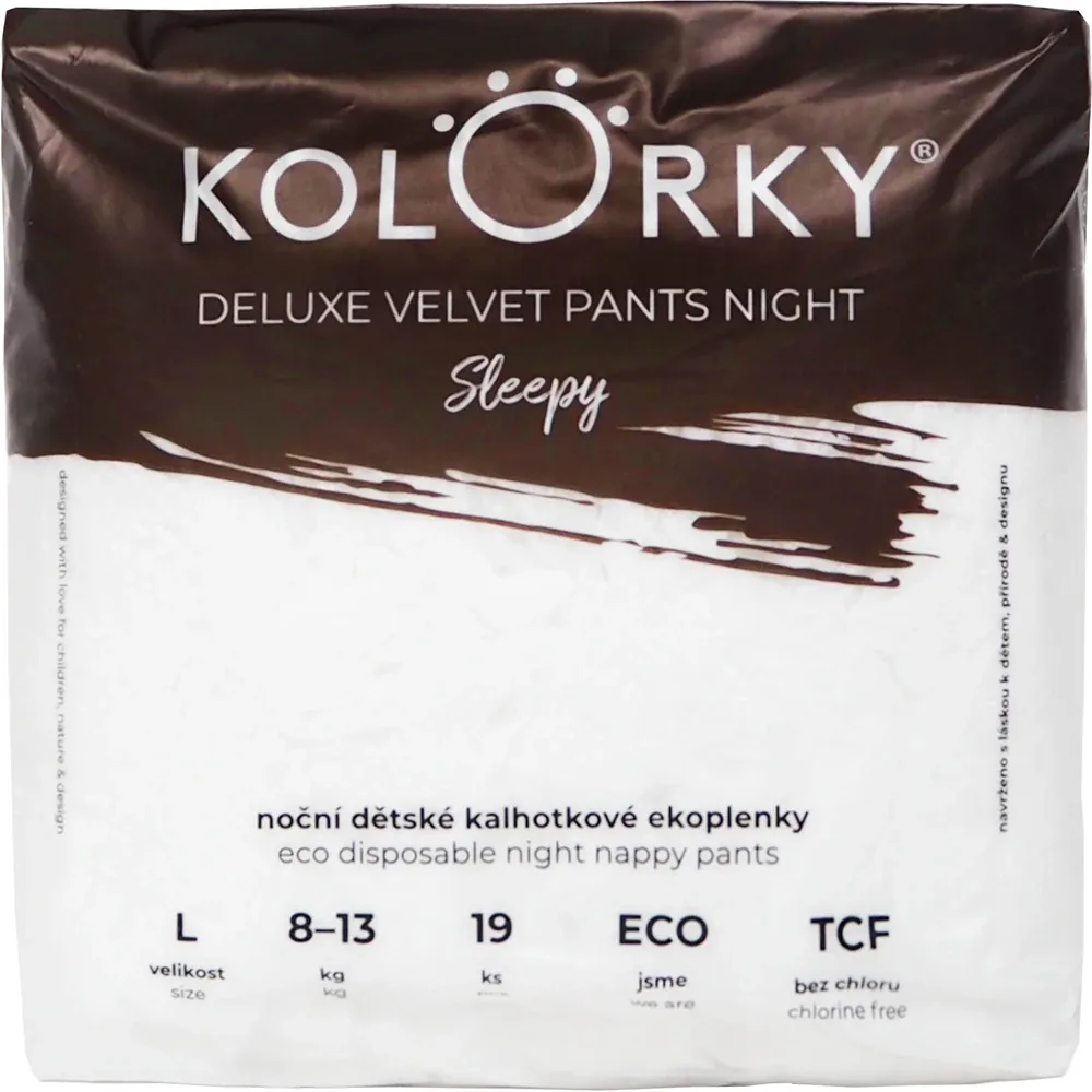 Трусики-подгузники детские Kolorky Deluxe Velvet Pants Night Sleepy ночные, с индикатором влаги, 19 шт