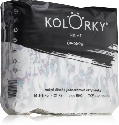 Подгузники детские Kolorky Night Unicorn эко, ночные, с индикатором влажности, 21 шт